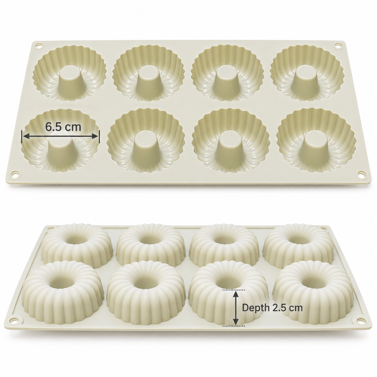 Silicone Mini Bundt Cake & Pudding Mold 8 Cavity