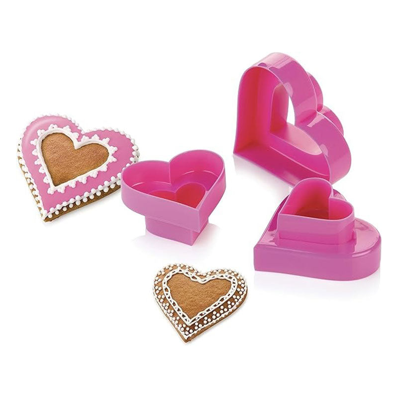 Heart Cookie Cutter 3Pcs Set Plastic