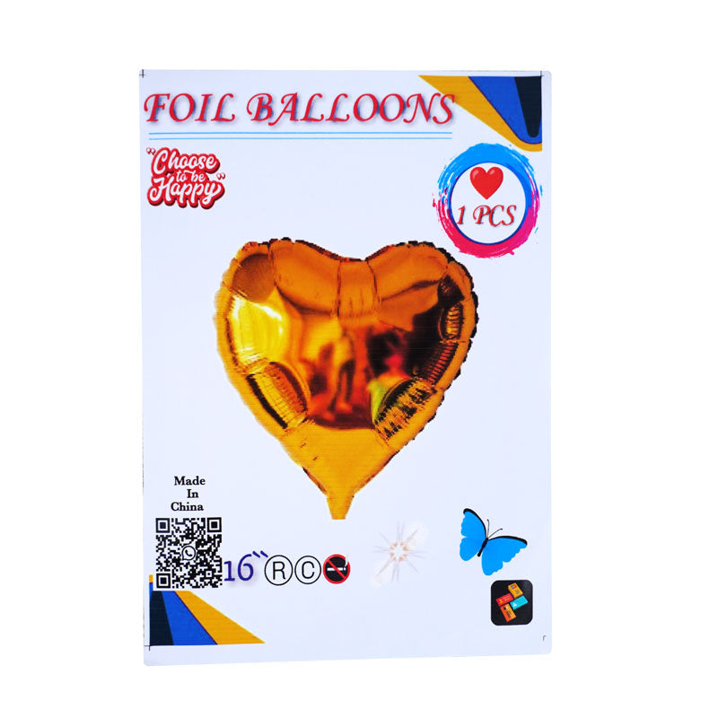 16 Inch Golden Heart Shape Foil Balloon For Party Decoration