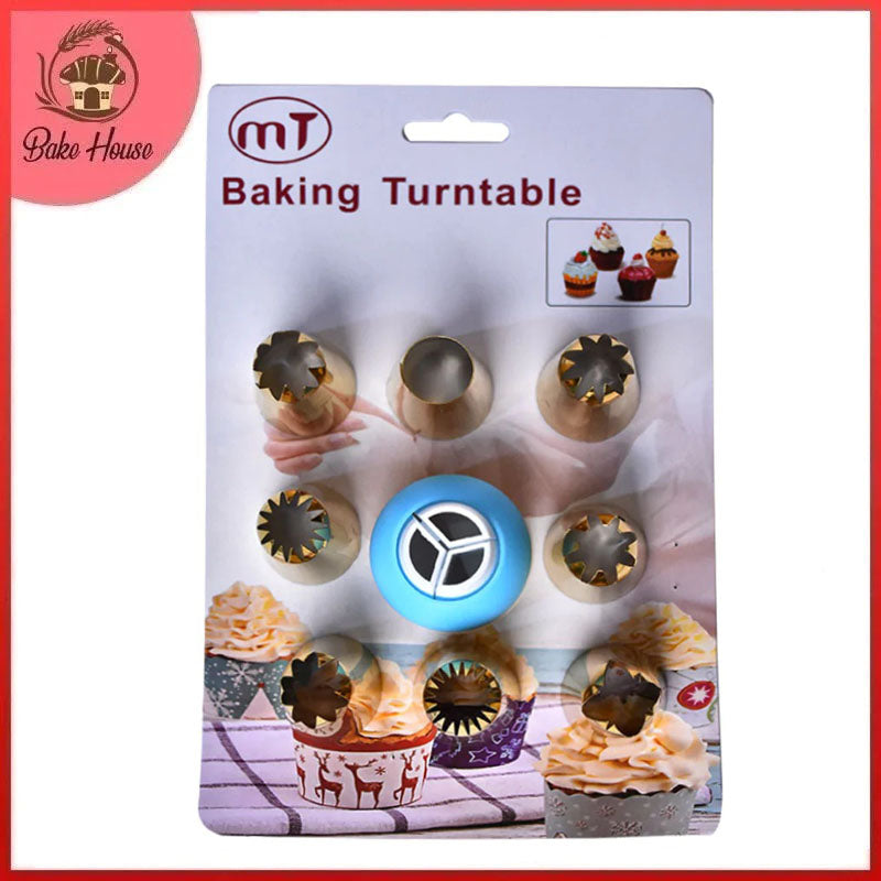 8Pcs Nozzle Set Steel With Icing Coupler Bake House The Baking Treasure