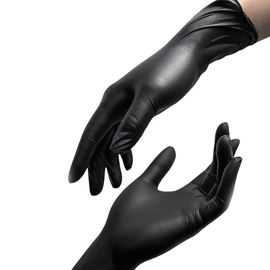 Black Disposable Vinyl Gloves – Powder Free (100 Pcs, Large Size)