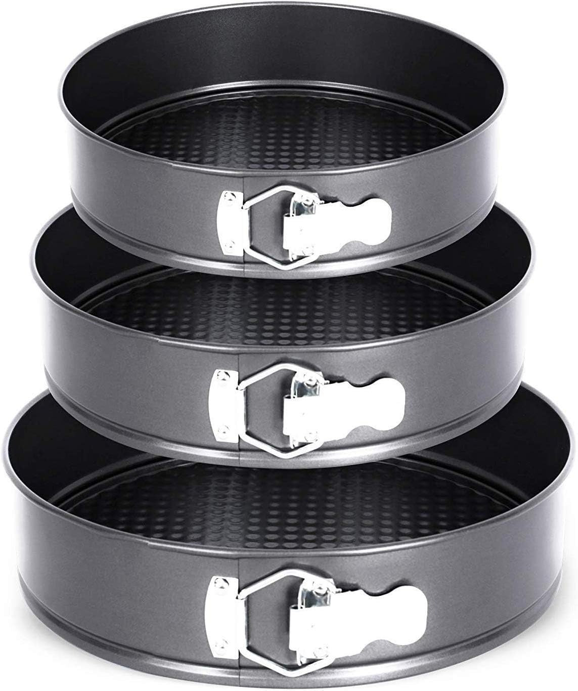Round Springform Non-Stick Removeable Base Pan 3Pcs Set