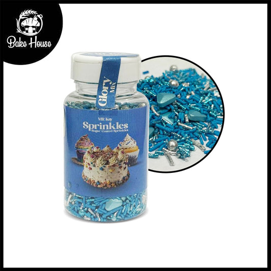 MR Kay Glory Mix Sprinkles – Blue & Silver Blend (Mix Size) – 90g Jar