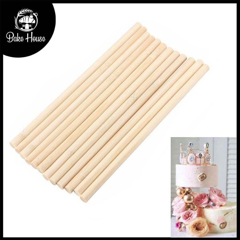 10mm Wooden Cake Dowel Rods 12 Pcs Pack