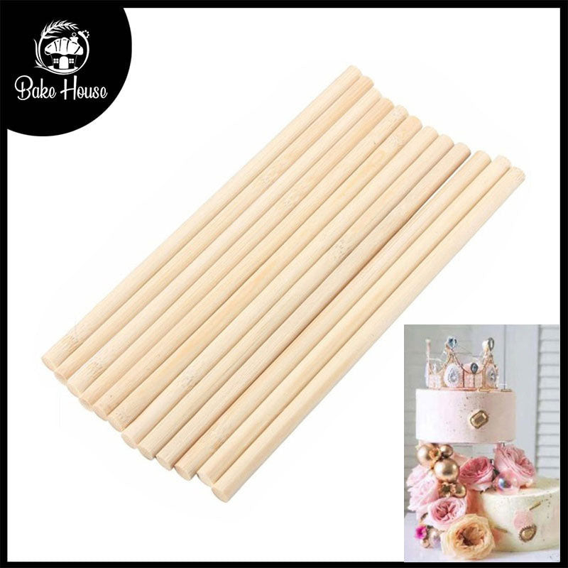 8mm Wooden Cake Dowel Rods 12 Pcs Pack