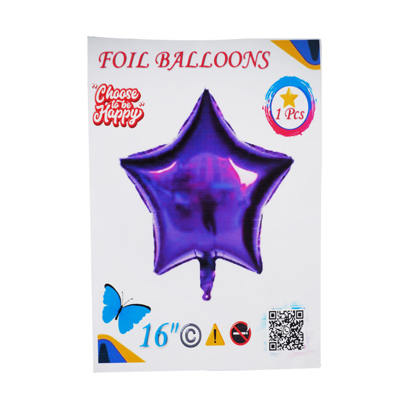 16 Inch Purple Star Shape Foil Balloon For Party Decoration