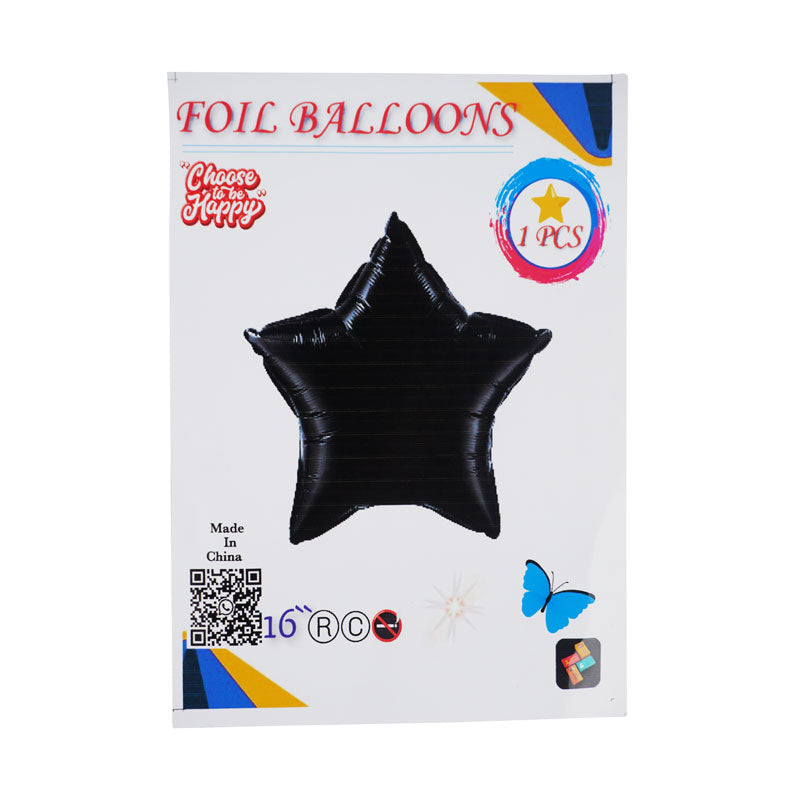 16 Inch Black Star Shape Foil Balloon For Party Decoration