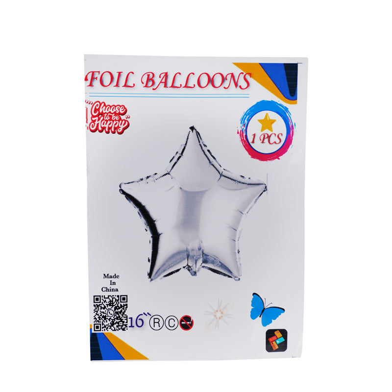 16 Inch Silver Star Shape Foil Balloon For Party Decoration