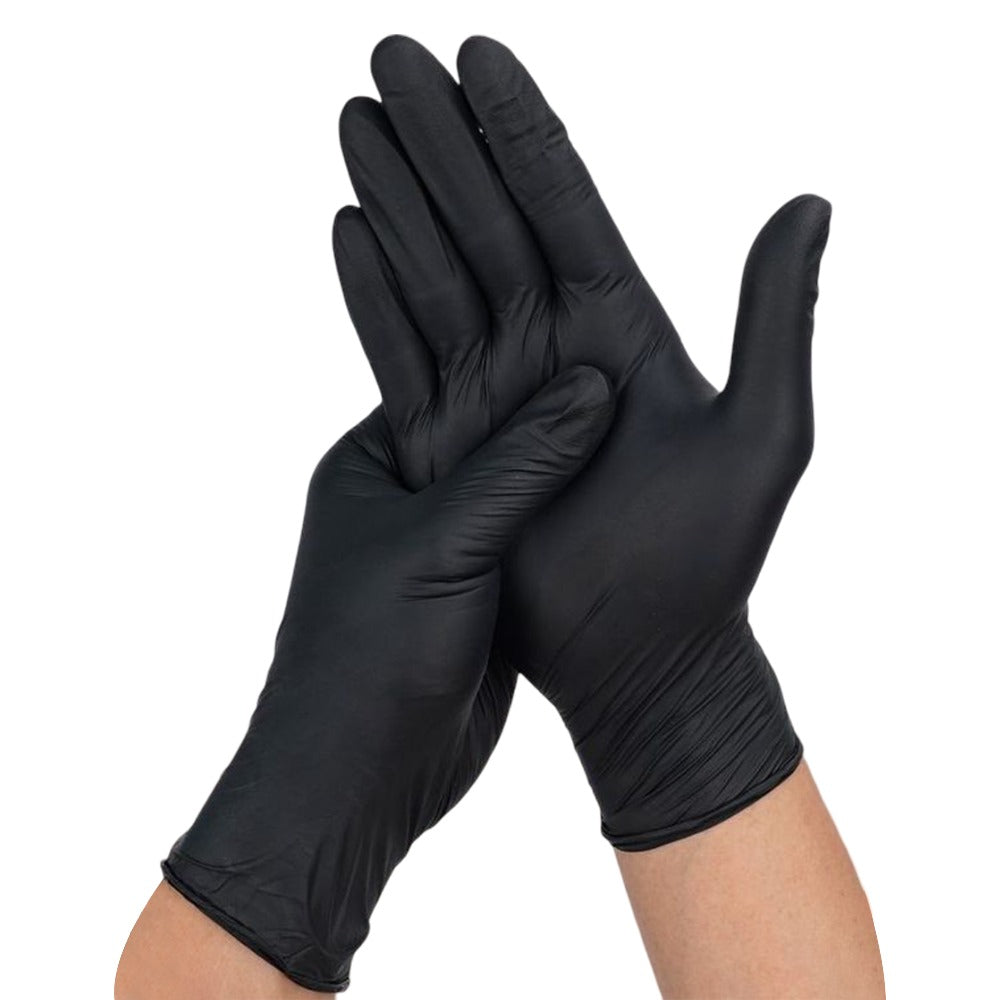 Black Disposable Vinyl Gloves – Powder Free (100 Pcs, Large Size)