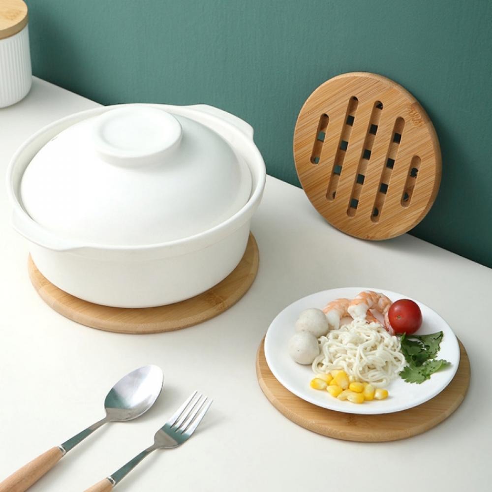 Round Bamboo Heat Resistant Table Hot Pot Pad