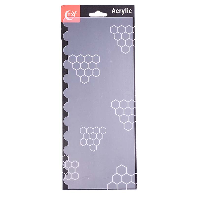 Acrylic Double Sided, Cake Edges Decorating Comb Design 02