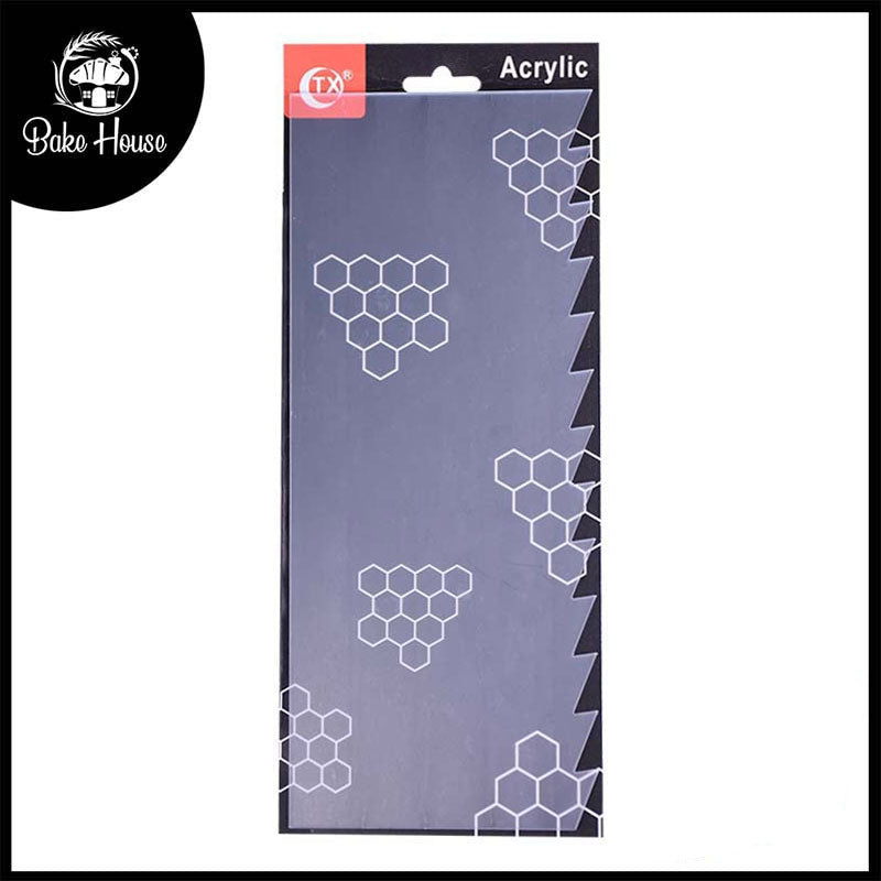 Acrylic Double Sided, Cake Edges Decorating Comb Design 01