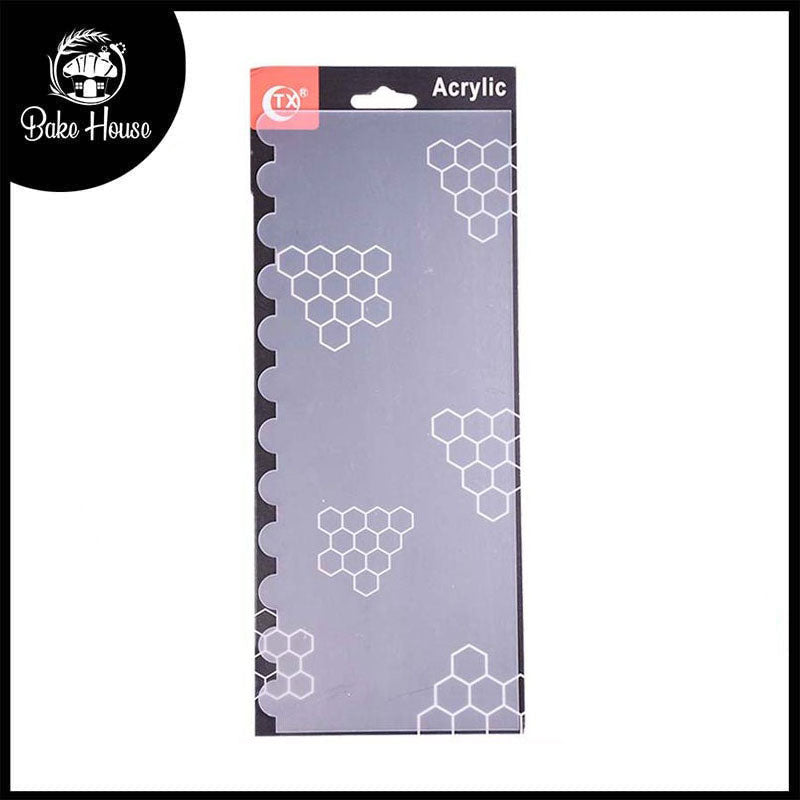 Acrylic Double Sided, Cake Edges Decorating Comb Design 02