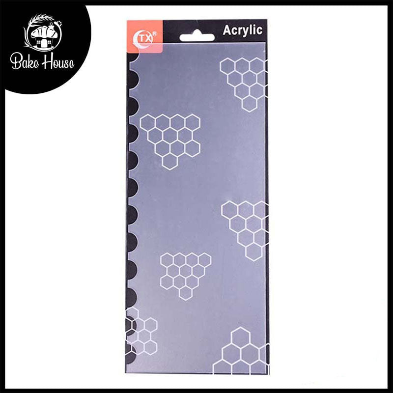 Acrylic Double Sided, Cake Edges Decorating Comb Design 05