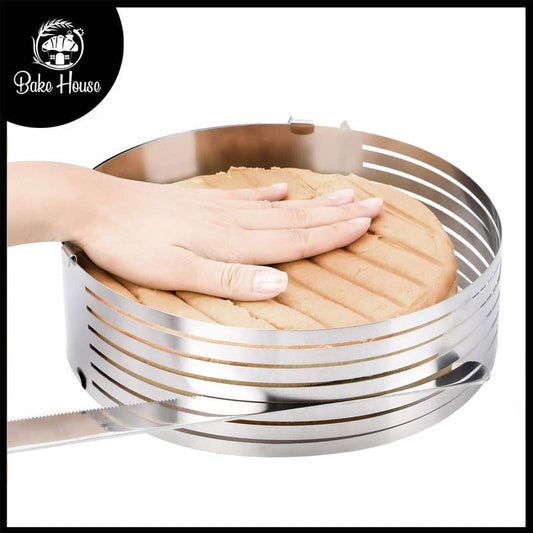 Adjustable (16-20cm) Cake Leveler Layer Slicer Ring Steel