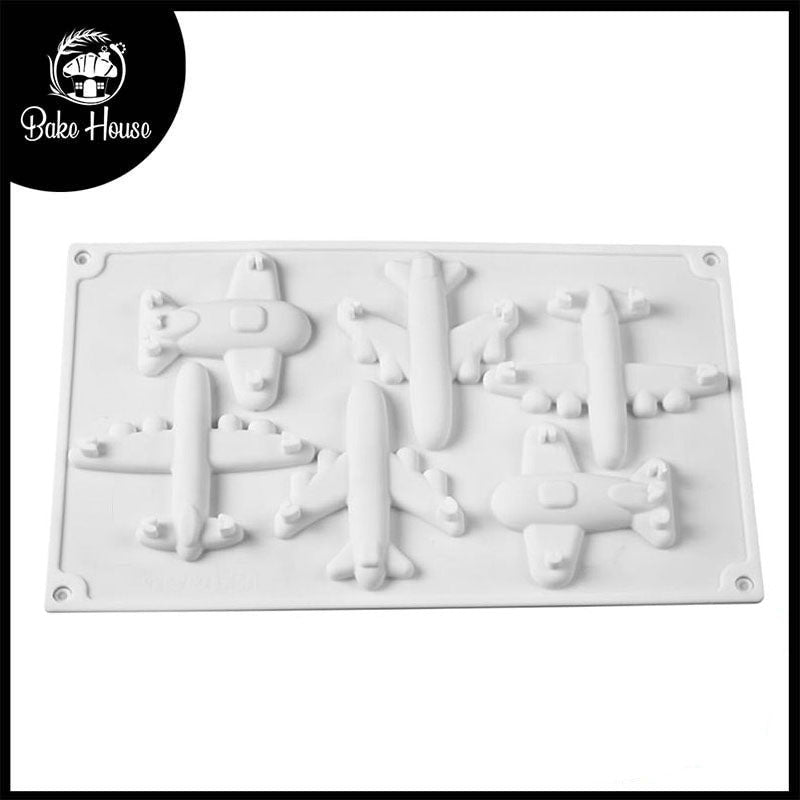 Airplane Shape Silicone Fondant And Chocolate Mold 6 Cavity