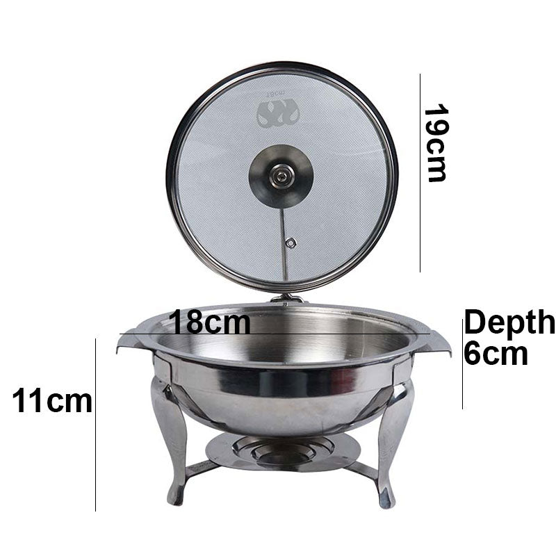 Stainless steel Chafing Dish, Food Warming Buffet Serving Pot Design 01 (18cm) with Tealight Candle