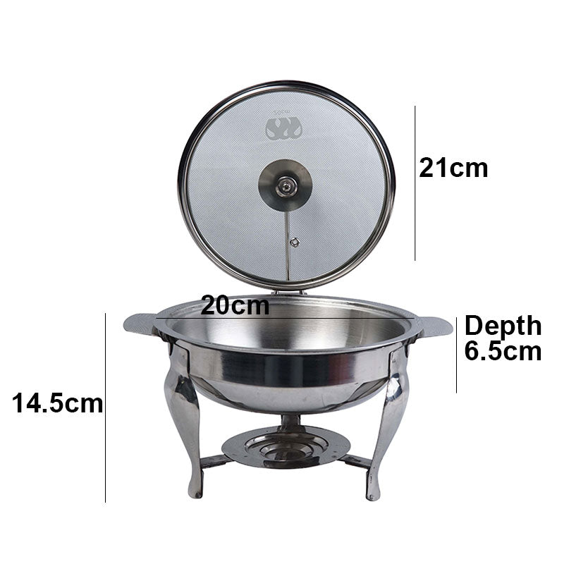Stainless steel Chafing Dish, Food Warming Buffet Serving Pot Design 01 (20cm) with Tealight Candle