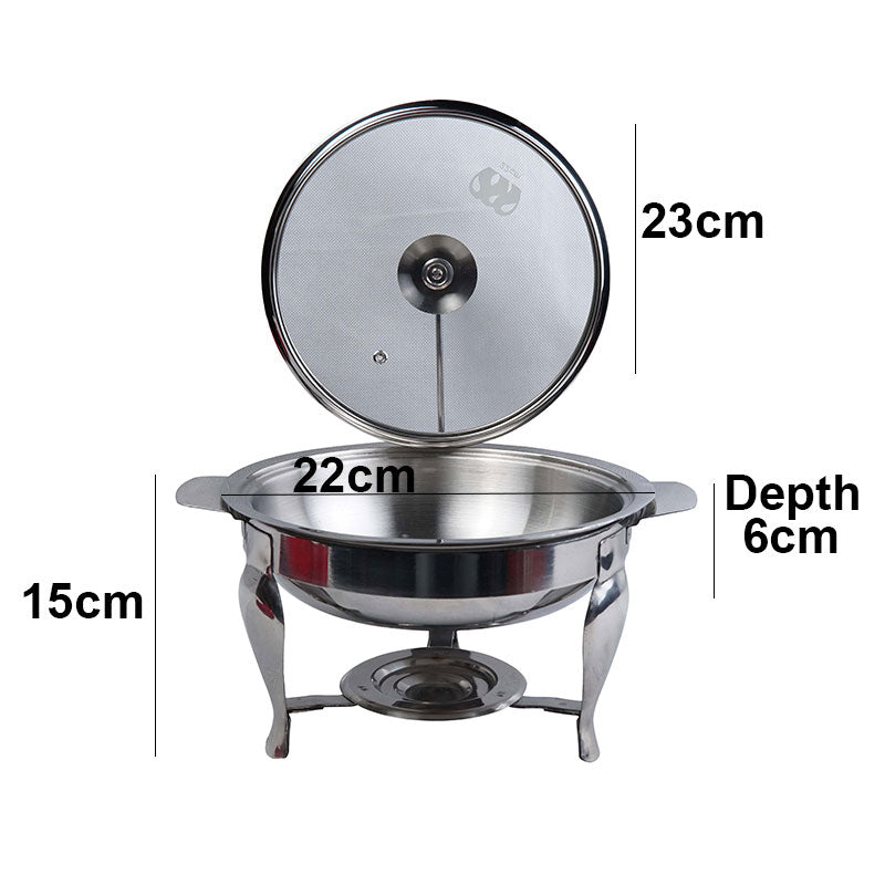 Stainless steel Chafing Dish, Food Warming Buffet Serving Pot Design 01 (22cm) with Tealight Candle