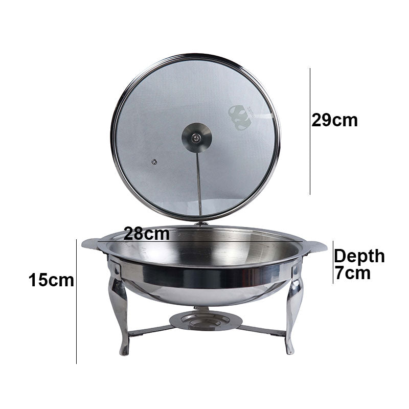 Stainless steel Chafing Dish, Food Warming Buffet Serving Pot Design 01 (28cm) with Tealight Candle