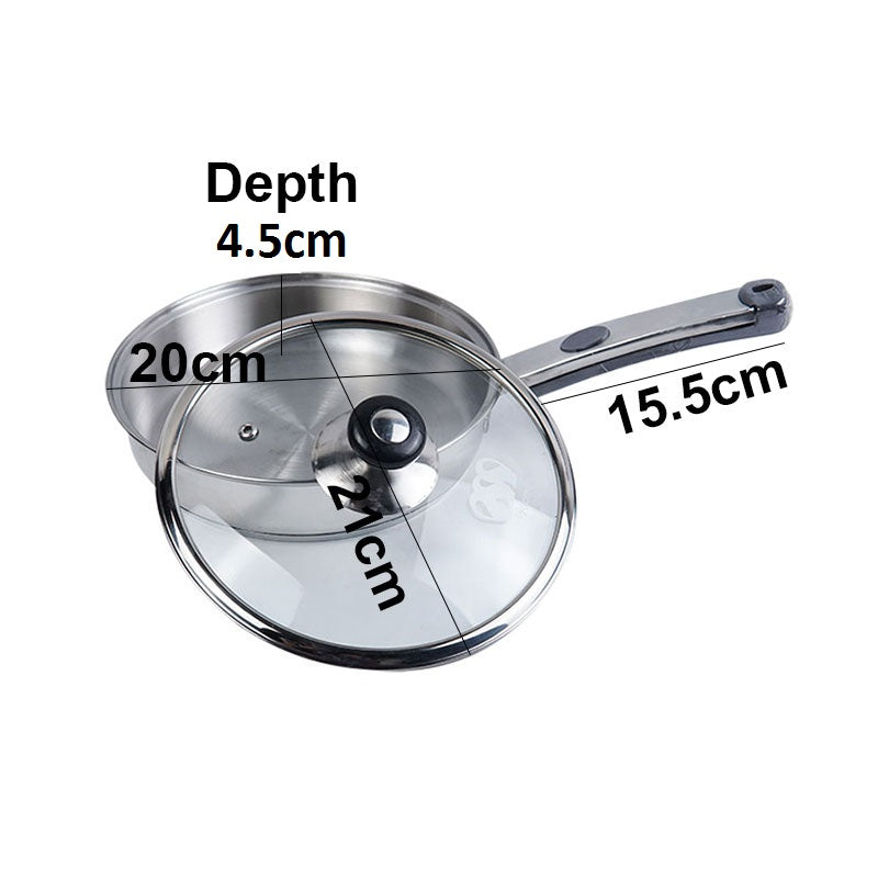 Alpha Durable Stainless Steel Frying Pan  (20cm)