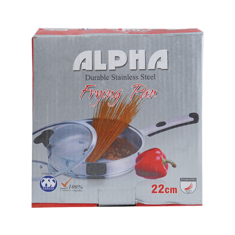 Alpha Durable Stainless Steel Frying Pan  (22cm)
