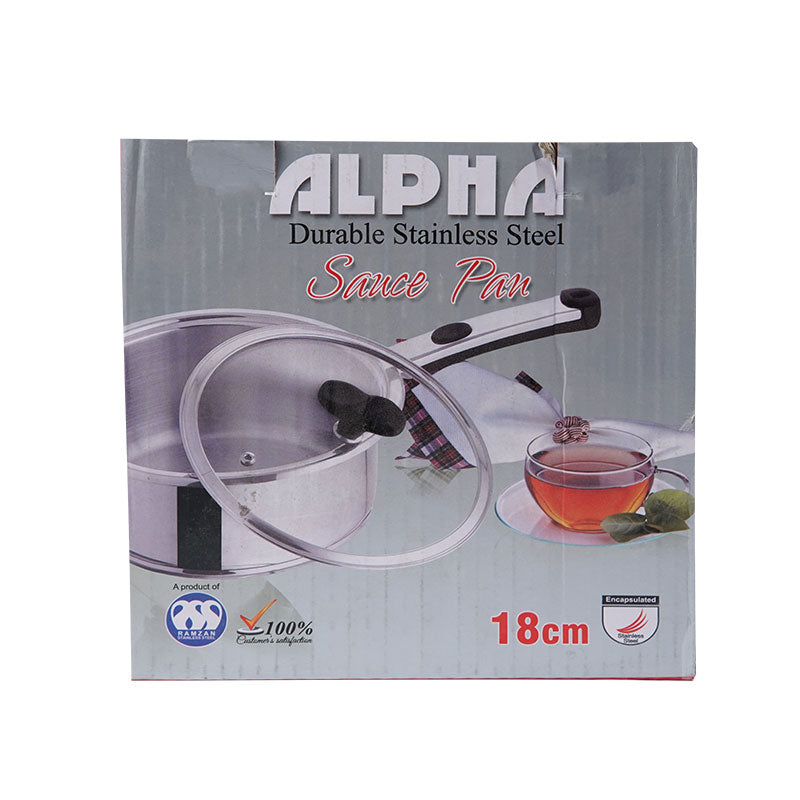 Alpha Durable Stainless Steel Sauce Pan  (18cm) 2.0 Litre