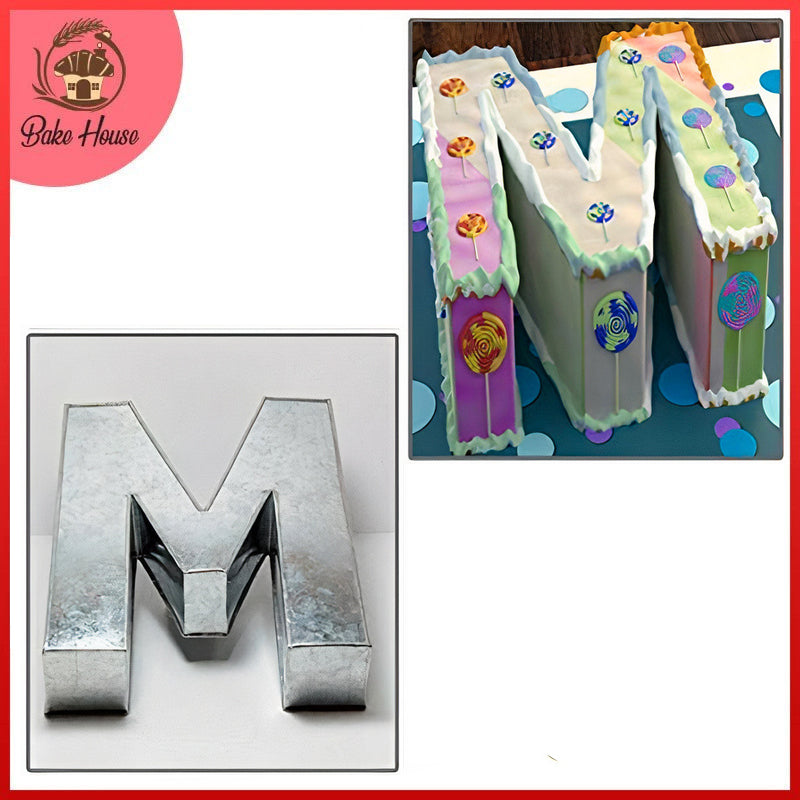 Alphabet Cake Baking Mold Silver Tin (M)