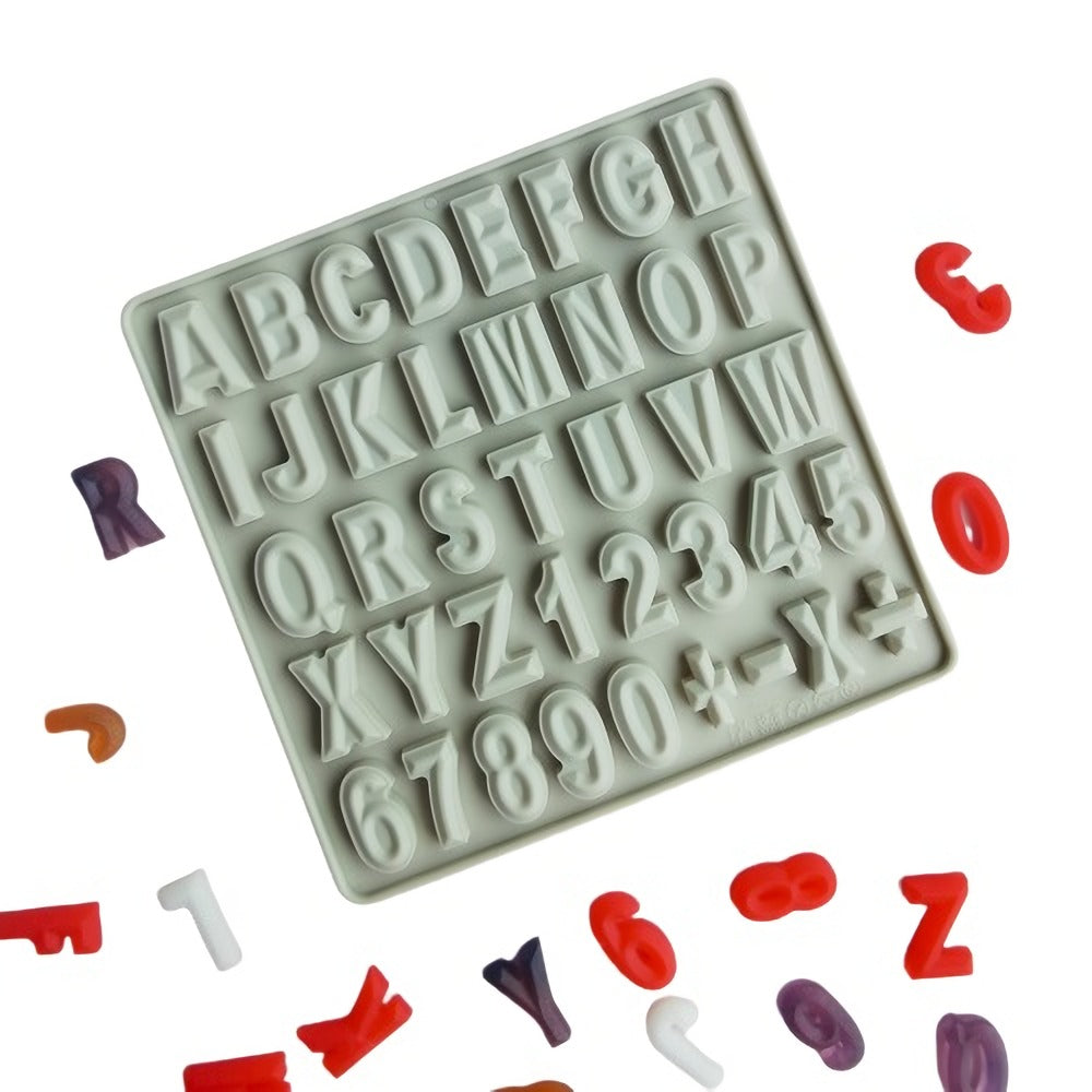 Alphabet & Numbers Silicone Chocolate Mold 40 Cavity