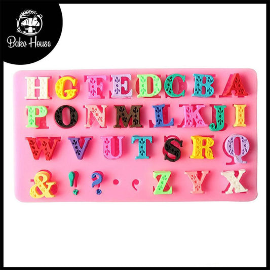 Alphabet With Symbols Silicone Fondant Mold