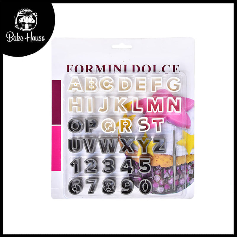 Alphabet & Number Fondant Cutter 36Pcs Set Plastic