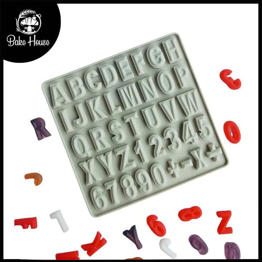 Alphabet And Numbers Silicone Chocolate Mold 40 Cavity