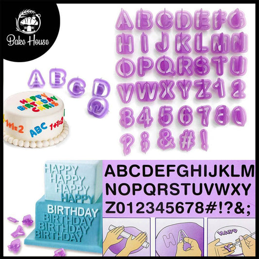 Alphabets, Numbers And Symbols Fondant Cutters 40Pcs Set Plastic