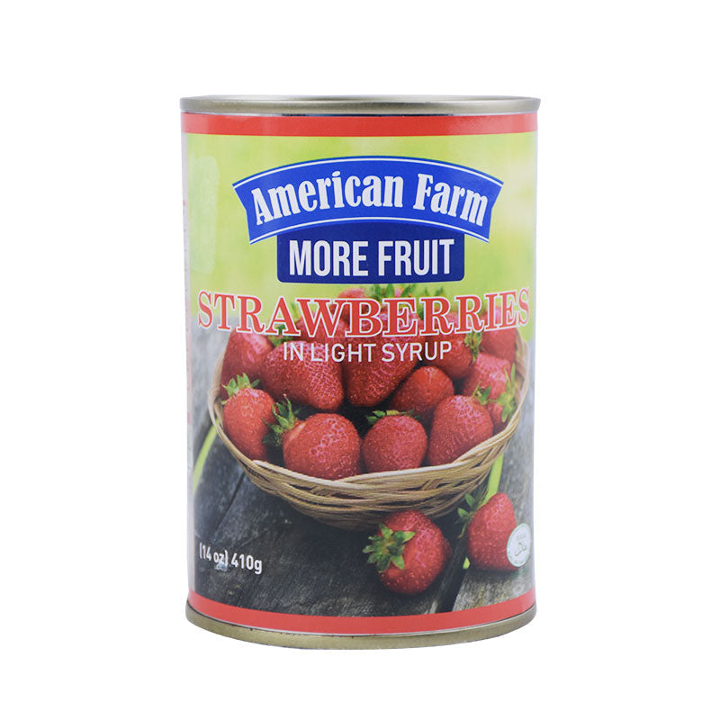 American Farm Strawberries in Light Syrup 410g