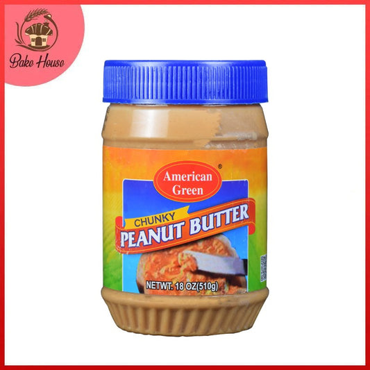 American Green Peanut Butter, Chunky 510g