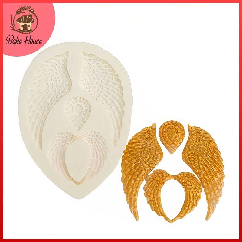 Angel Wings Silicone Fondant & Chocolate Mold 4 Cavity Design 01