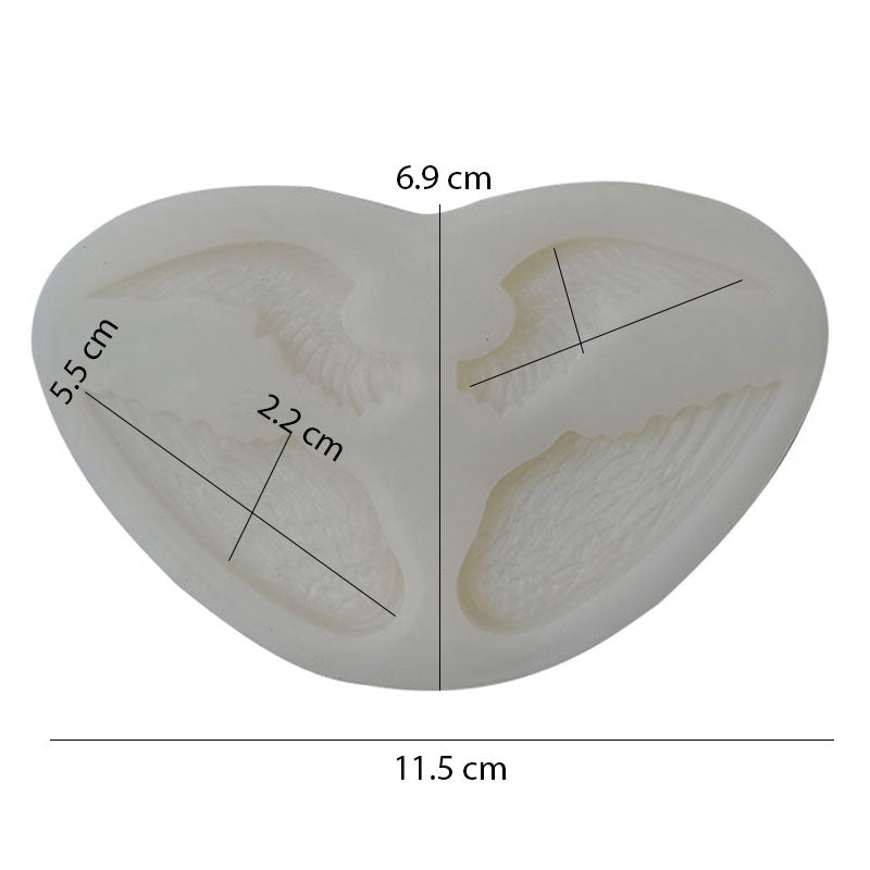 Angel Wings Silicone Fondant & Chocolate Mold 4 Cavity Design 02