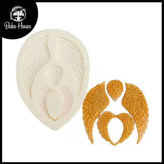 Angel Wings Silicone Fondant & Chocolate Mold 4 Cavity Design 01