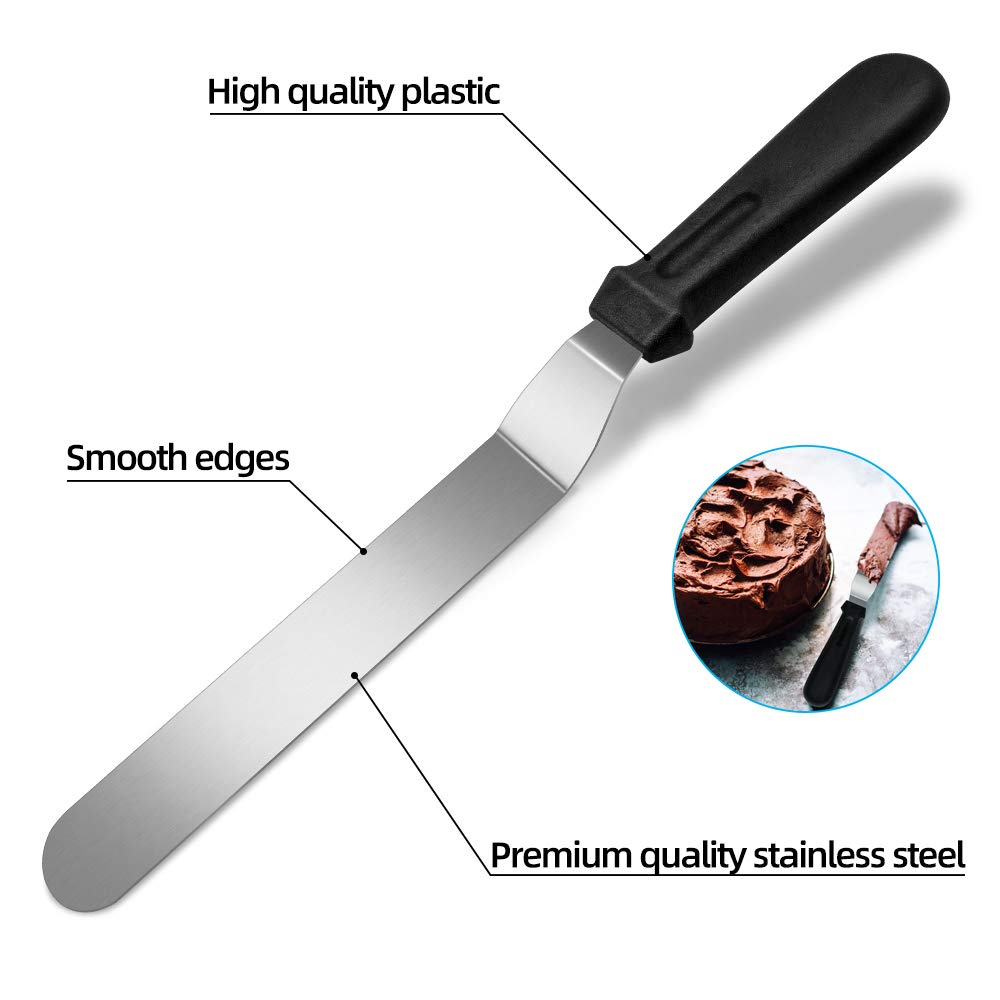 Angled Frosting Spatula Knife Stainless Steel Plastic Handle