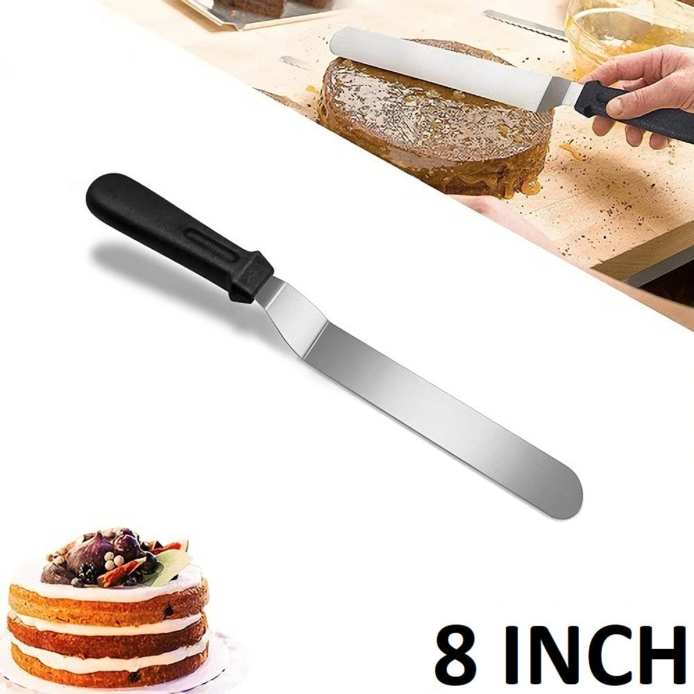 Angled Frosting Spatula Knife Stainless Steel Plastic Handle