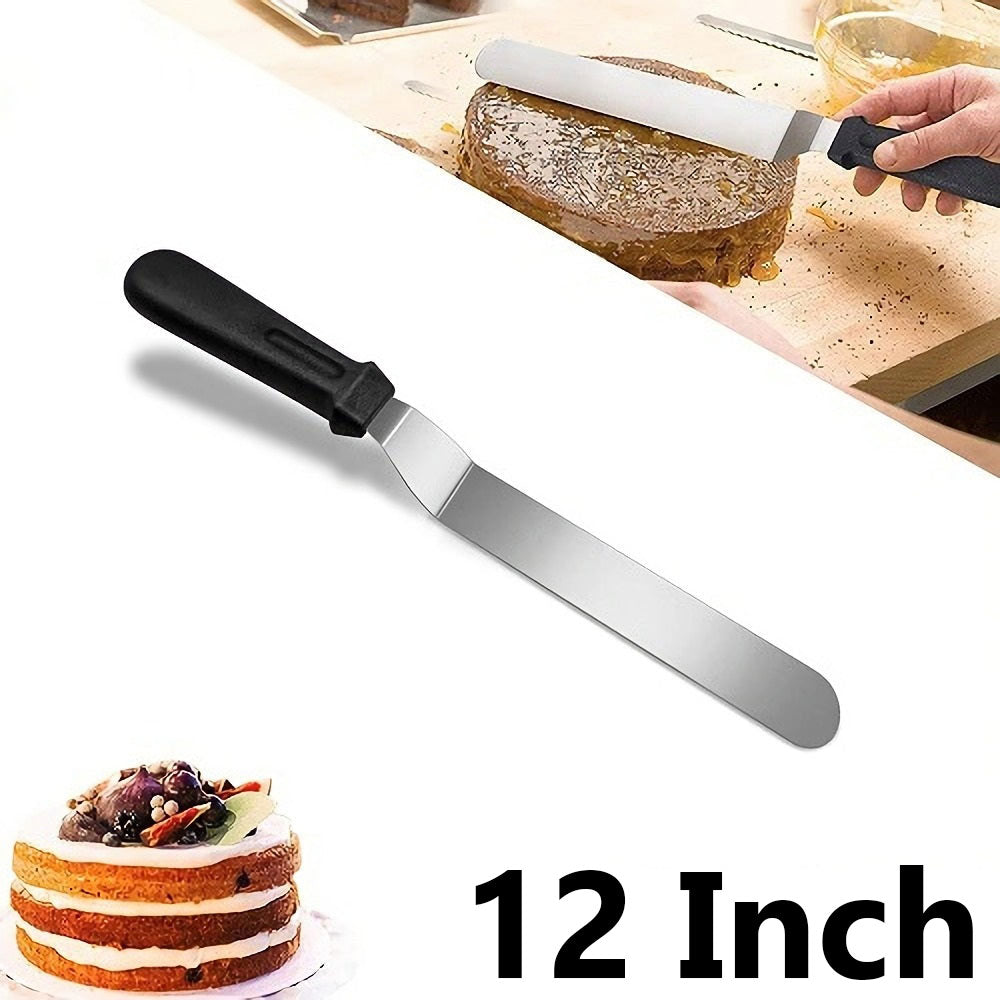 Angled Frosting Spatula Knife Stainless Steel Plastic Handle 12 Inch