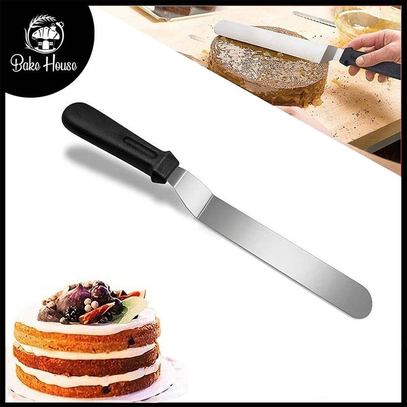 Angled Frosting Spatula Knife Stainless Steel Plastic Handle 8 Inch