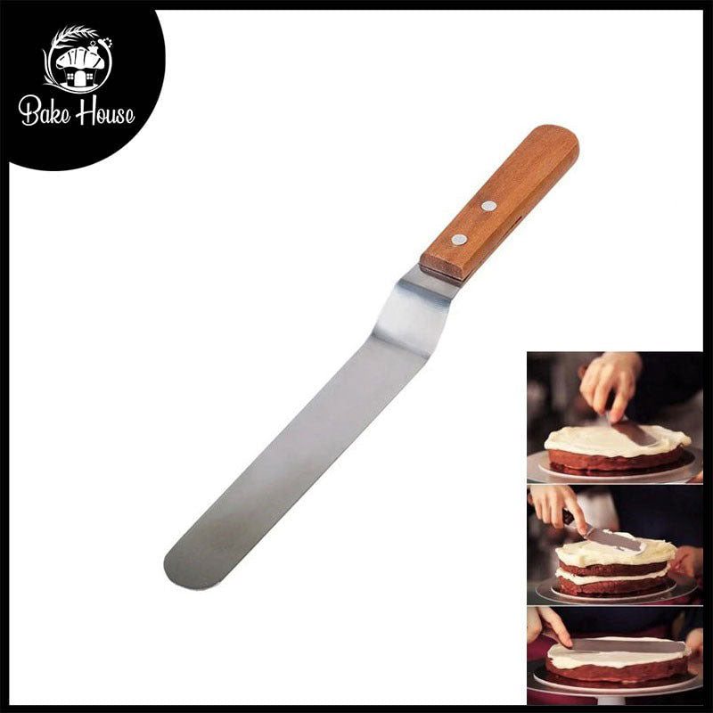 Angled Spatula Knife Steel With Wood Handle 12 Inch