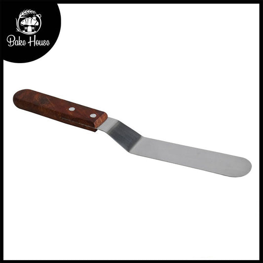 Angled Spatula Knife Steel With Wood Handle 6 Inch