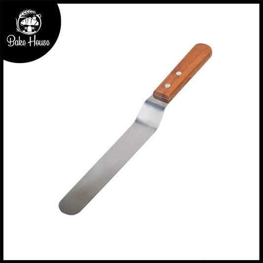 Angled Spatula Knife Steel With Wood Handle 9 Inch