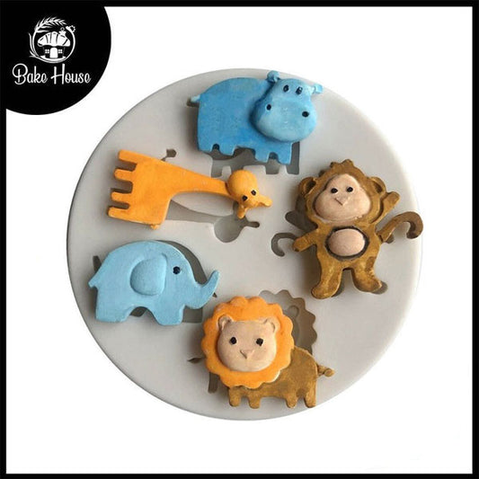 Animals Silicone Fondant Mold 5 Cavity