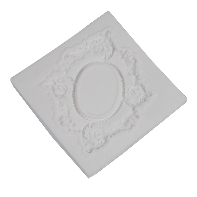 Antique Oval Frame Shape Silicone Fondant Mold