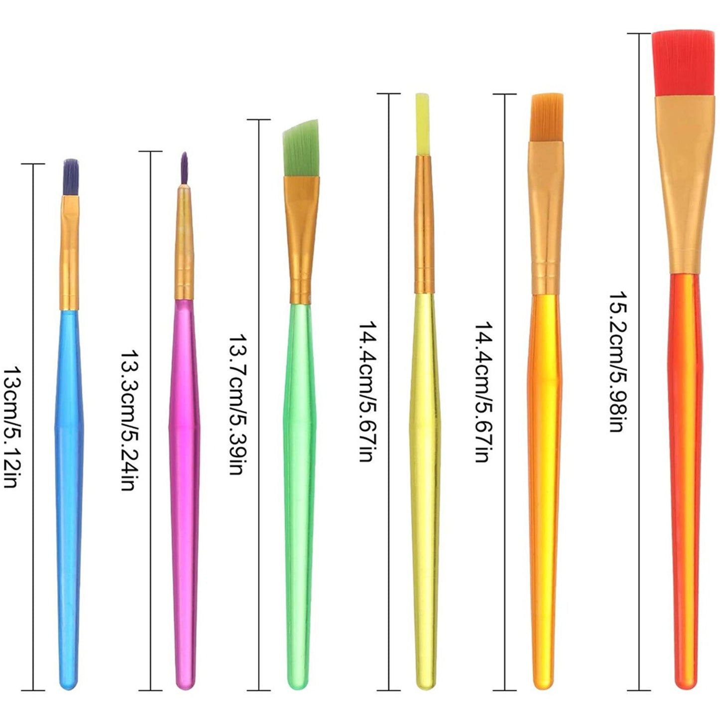 Artist Cake Paint Brushes 6Pcs Set Colorful