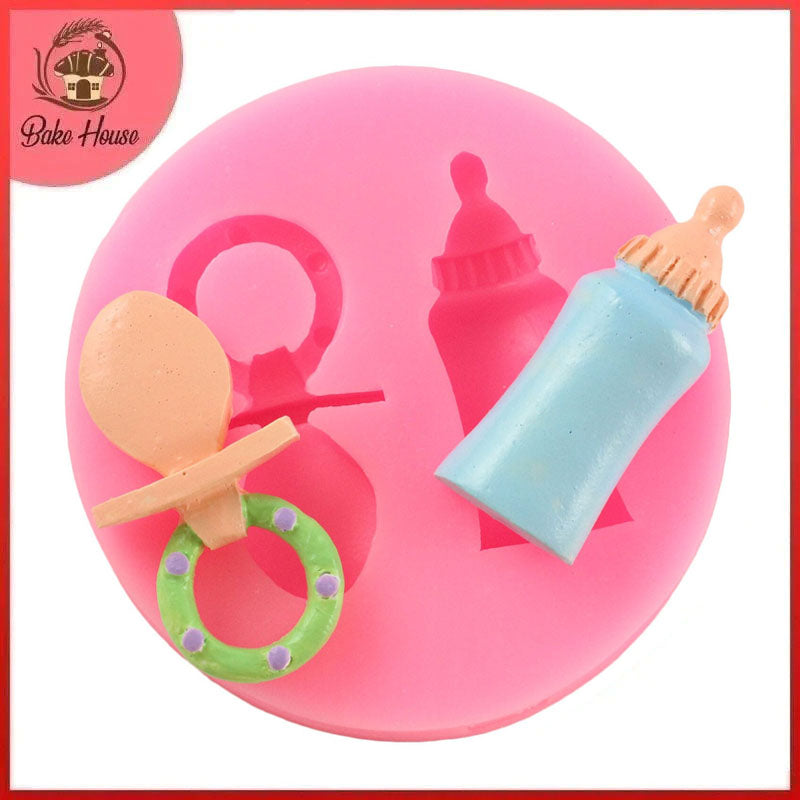 Baby Feeding Bottle and Pacifier Silicone Fondant & Chocolate Mold
