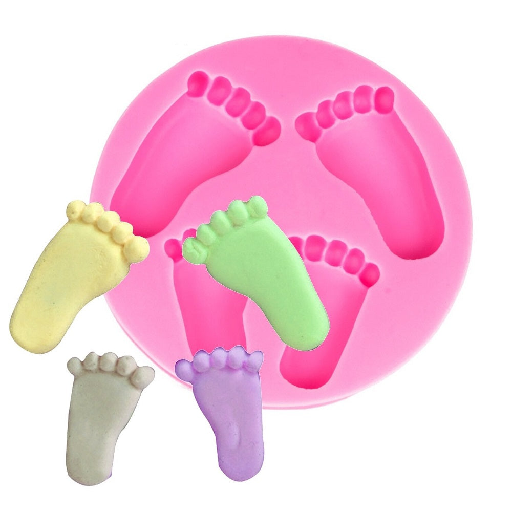 Baby Feet Silicone Fondant Mold 4 Cavity